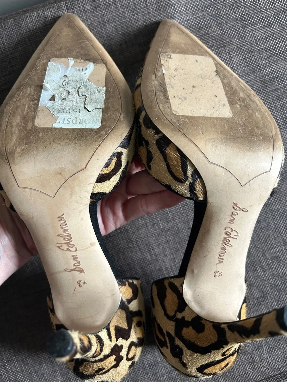 Sam Edelman Leopard D'Orsay Pumps in Tan and Black